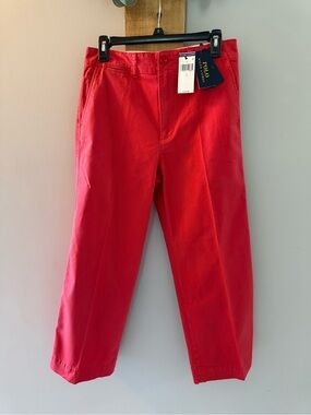 POLO Ralph Lauren Bright Red Wide-leg Pants, NWTs